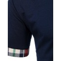 Men's Golf Shirt Tennis Shirt Solid Colored Patchwork Short Sleeve Regular Fit Tops Party Strand Contemporary Sporty Navy Blue Daily Casual Work Business Summer Shirt Basic Comfortable
