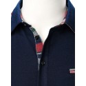 Men's Golf Shirt Tennis Shirt Solid Colored Patchwork Short Sleeve Regular Fit Tops Party Strand Contemporary Sporty Navy Blue Daily Casual Work Business Summer Shirt Basic Comfortable