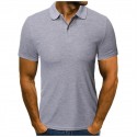 Men's Golf Shirt Solid Color Turndown White Black Blue Gray Red Short Sleeve Street Daily Button-Down Tops Fashion Casual Comfortable / Beach