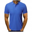 Men's Golf Shirt Solid Color Turndown White Black Blue Gray Red Short Sleeve Street Daily Button-Down Tops Fashion Casual Comfortable / Beach