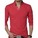 Men's Golf Shirt Tennis Shirt Solid Colored Plus Size Collar Stand Collar Daily Sports Long Sleeve Tops Cotton Sports & Outdoors Active Green White Casual Black Summer Shirts