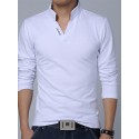 Men's Golf Shirt Tennis Shirt Solid Colored Plus Size Collar Stand Collar Daily Sports Long Sleeve Tops Cotton Sports & Outdoors Active Green White Casual Black Summer Shirts