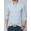 Men's Golf Shirt Tennis Shirt Solid Colored Plus Size Collar Stand Collar Daily Sports Long Sleeve Tops Cotton Sports & Outdoors Active Green White Casual Black Summer Shirts