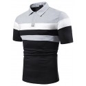 Men's Golf Shirt Tennis Shirt Simple Collar Shirt Collar Sports & Outdoor Causal Patchwork Short Sleeve Tops Cotton Casual Daily Casual / Sporty Light gray Red Navy Blue/Summer