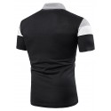 Men's Golf Shirt Tennis Shirt Simple Collar Shirt Collar Sports & Outdoor Causal Patchwork Short Sleeve Tops Cotton Casual Daily Casual / Sporty Light gray Red Navy Blue/Summer