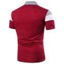 Men's Golf Shirt Tennis Shirt Simple Collar Shirt Collar Sports & Outdoor Causal Patchwork Short Sleeve Tops Cotton Casual Daily Casual / Sporty Light gray Red Navy Blue/Summer