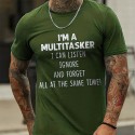 Men's T shirt Tee Letter Graphic Prints Crew Neck Green Black Blue Gray Short Sleeve Hot Stamping Casual Daily Print Tops Sports Fashion Lightweight Big and Tall / Summer / Summer