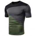 Men's T shirt Tee Color Block Crew Neck Wine White Black Gray Short Sleeve Outdoor Daily Tops Fashion Simple Comfortable / Summer / Summer / Sports
