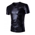 Men's T shirt Tee Shirt Tee Solid Colored V Neck Black Silver Gold Short Sleeve Daily Sports Slim Tops Basic Exaggerated Designer Big and Tall / Summer / Summer