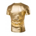 Men's T shirt Tee Shirt Tee Solid Colored V Neck Black Silver Gold Short Sleeve Daily Sports Slim Tops Basic Exaggerated Designer Big and Tall / Summer / Summer
