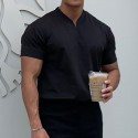 Men's T shirt Tee Solid Color V Neck Light Purple Green White Black Gray Short Sleeve Casual Daily Tops Sports Fashion Lightweight Muscle / Summer / Summer