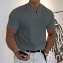 Men's T shirt Tee Solid Color V Neck Light Purple Green White Black Gray Short Sleeve Casual Daily Tops Sports Fashion Lightweight Muscle / Summer / Summer