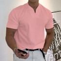 Men's T shirt Tee Solid Color V Neck Light Purple Green White Black Gray Short Sleeve Casual Daily Tops Sports Fashion Lightweight Muscle / Summer / Summer