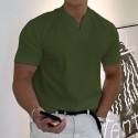 Men's T shirt Tee Solid Color V Neck Light Purple Green White Black Gray Short Sleeve Casual Daily Tops Sports Fashion Lightweight Muscle / Summer / Summer