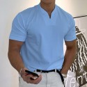 Men's T shirt Tee Solid Color V Neck Light Purple Green White Black Gray Short Sleeve Casual Daily Tops Sports Fashion Lightweight Muscle / Summer / Summer