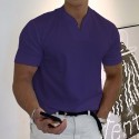 Men's T shirt Tee Solid Color V Neck Light Purple Green White Black Gray Short Sleeve Casual Daily Tops Sports Fashion Lightweight Muscle / Summer / Summer