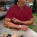 Men's T shirt Tee Solid Color V Neck Light Purple Green White Black Gray Short Sleeve Casual Daily Tops Sports Fashion Lightweight Muscle / Summer / Summer