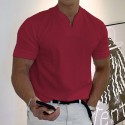 Men's T shirt Tee Solid Color V Neck Light Purple Green White Black Gray Short Sleeve Casual Daily Tops Sports Fashion Lightweight Muscle / Summer / Summer