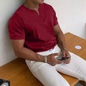 Men's T shirt Tee Solid Color V Neck Light Purple Green White Black Gray Short Sleeve Casual Daily Tops Sports Fashion Lightweight Muscle / Summer / Summer