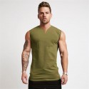 Men's Tank Top Vest Undershirt Solid Color V Neck Wine White Black Gray Army Green Sleeveless Casual Daily Tops Cotton Sports Fashion Lightweight Muscle / Summer / Summer