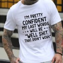 Men's T shirt Tee Letter Graphic Prints Crew Neck White Black Blue Gray Red Short Sleeve Hot Stamping Casual Daily Print Tops Sports Fashion Casual / Summer / Summer