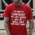Men's T shirt Tee Letter Graphic Prints Crew Neck White Black Blue Gray Red Short Sleeve Hot Stamping Casual Daily Print Tops Sports Fashion Casual / Summer / Summer