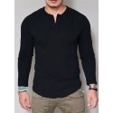 Men's T shirt Tee Tee Solid Colored Henley Green White Black Army Green Grey Long Sleeve Daily Tops Basic Classic Muscle Big and Tall / Wet and Dry Cleaning