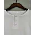 Men's T shirt Tee Tee Solid Colored Henley Green White Black Army Green Grey Long Sleeve Daily Tops Basic Classic Muscle Big and Tall / Wet and Dry Cleaning