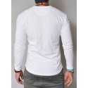 Men's T shirt Tee Tee Solid Colored Henley Green White Black Army Green Grey Long Sleeve Daily Tops Basic Classic Muscle Big and Tall / Wet and Dry Cleaning
