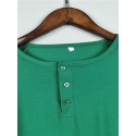 Men's T shirt Tee Tee Solid Colored Henley Green White Black Army Green Grey Long Sleeve Daily Tops Basic Classic Muscle Big and Tall / Wet and Dry Cleaning