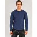 Men's T shirt Tee Tee Solid Colored Henley Green White Black Army Green Grey Long Sleeve Daily Tops Basic Classic Muscle Big and Tall / Wet and Dry Cleaning