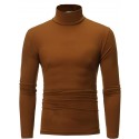 Men's T shirt Tee Solid Color Turtleneck White Black Blue Light gray Dark Gray Long Sleeve Outdoor Casual Tops Lightweight Casual Classic Slim Fit / Sports