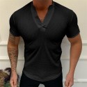 Men's T shirt Tee Solid Color V Neck Green White Black Blue Pink Short Sleeve Casual Daily Tops Sports Fashion Lightweight Muscle / Summer / Summer