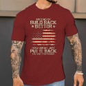 Men's T shirt Tee Graphic Letter National Flag Crew Neck Wine White Black Blue Gray Short Sleeve Hot Stamping Street Casual Tops Basic Fashion Classic Comfortable / Summer / Summer