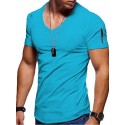 Men's T shirt Tee Tee Solid Colored V Neck Green White Black Blue Gray Short Sleeve Daily Tops Basic Muscle Slim Fit Comfortable / Summer / Wet and Dry Cleaning / Summer
