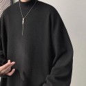 Men's T shirt Tee Solid Color Stand Collar White Black Light gray Long Sleeve Daily Holiday Tops Streetwear Casual Comfortable