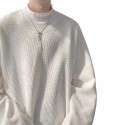 Men's T shirt Tee Solid Color Stand Collar White Black Light gray Long Sleeve Daily Holiday Tops Streetwear Casual Comfortable