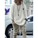 Men's T shirt Tee Shirt Solid Colored Collar Round Neck Black Pink Yellow Khaki Dusty Blue Long Sleeve Casual Daily Tops Fashion Casual Breathable Comfortable