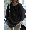 Men's T shirt Tee Shirt Solid Colored Collar Round Neck Black Pink Yellow Khaki Dusty Blue Long Sleeve Casual Daily Tops Fashion Casual Breathable Comfortable