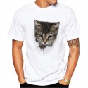 Men's T shirt Tee Graphic Cat Crew Neck A B C D E Short Sleeve Hot Stamping Street Daily Print Tops Fashion Designer Casual Comfortable / Beach