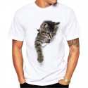 Men's T shirt Tee Graphic Cat Crew Neck A B C D E Short Sleeve Hot Stamping Street Daily Print Tops Fashion Designer Casual Comfortable / Beach