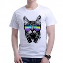 Men's T shirt Tee Graphic Cat Crew Neck A B C D E Short Sleeve Hot Stamping Street Daily Print Tops Fashion Designer Casual Comfortable / Beach