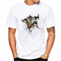 Men's T shirt Tee Graphic Cat Crew Neck A B C D E Short Sleeve Hot Stamping Street Daily Print Tops Fashion Designer Casual Comfortable / Beach