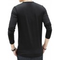 Men's T shirt Tee Shirt Tee Graphic Solid Colored V Neck White Black Wine Army Green Navy Blue Long Sleeve Plus Size Daily Weekend Slim Tops Basic Designer Muscle Big and Tall / Spring / Fall