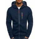 Men's Full Zip Hoodie Jacket Solid Color Zipper Casual Daily Holiday Casual Big and Tall Hoodies Sweatshirts  Green White Black Fleece