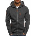Men's Full Zip Hoodie Jacket Solid Color Zipper Casual Daily Holiday Casual Big and Tall Hoodies Sweatshirts  Green White Black Fleece
