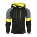 style men‘s casual hooded long-sleeved stitching hat belt design slim sweater w62 p35