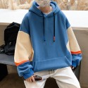 Men's Pullover Hoodie Sweatshirt Hooded Color Block Casual Daily Holiday Designer Sportswear Hoodies Sweatshirts  Long Sleeve White Black / Spring / Fall