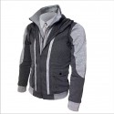 Men's Hoodie Zip Up Hoodie Hooded Color Block Daily Sports Going out Basic Hoodies Sweatshirts  Long Sleeve Black Light gray / Spring / Fall