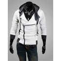 Men's Hoodie Jacket Hooded Solid Colored Daily Sports Weekend Cotton Plus Size Active Casual Hoodies Sweatshirts  Long Sleeve Slim White Black / Winter / Spring / Fall / Winter